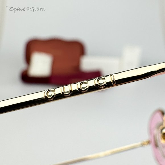 BRAND NEW Gucci GG1648S 005 Gold Pink Unisex Rectangle Sunglasses GG 1648S main image 5